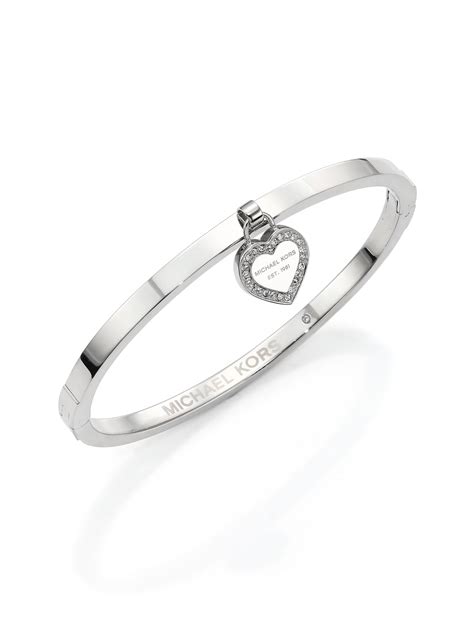 michael kors bracelet gold heart|michael kors silver bangle bracelet.